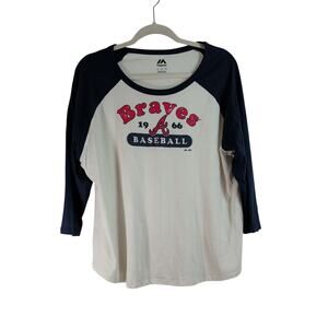Atlanta Braves Vintage Looking Baseball Tee, Size XL